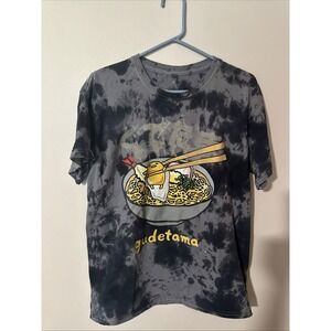 Gudetama T-Shirt Medium The Lazy Egg Tie Dye Gray Ramen Chopsticks‎ Tee Sanrio